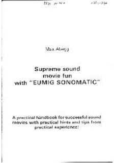 Eumig S 824 manual. Camera Instructions.